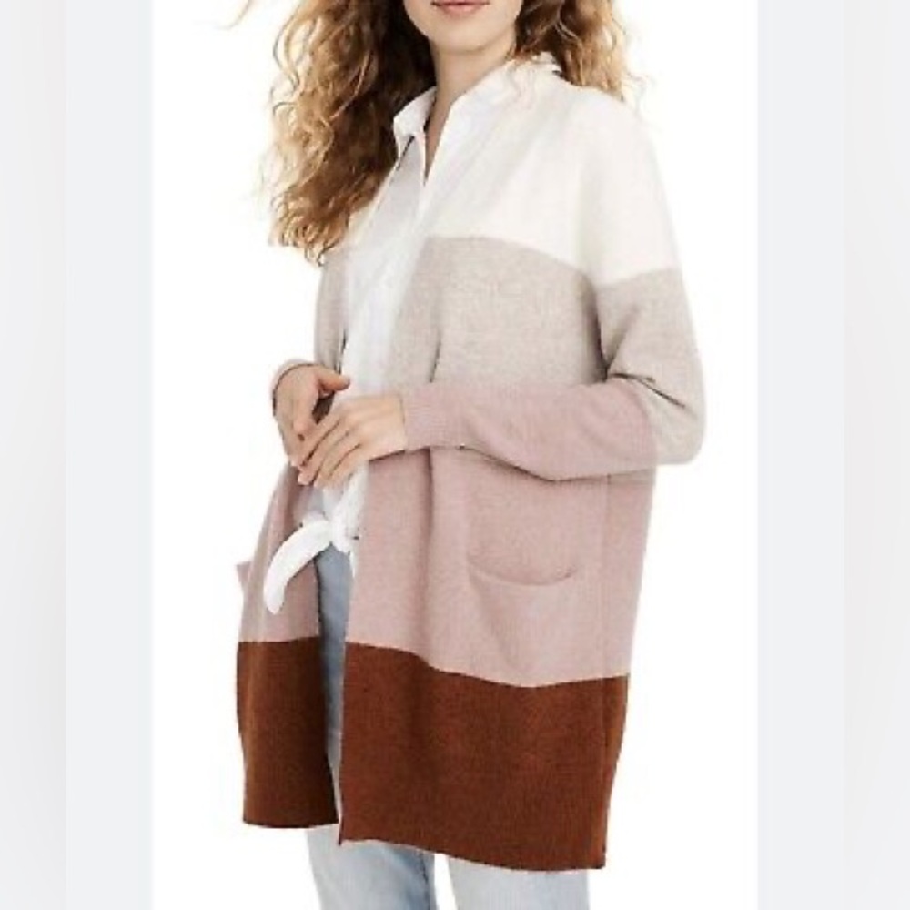 Madewell Ryder Stripe Open Front Cardigan Sweater with Pockets
